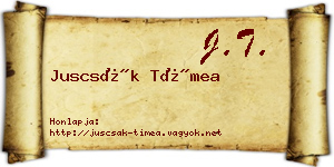 Juscsák Tímea névjegykártya